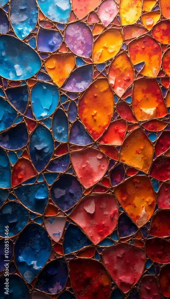 Aufkleber colorful abstract geometric pattern with textured water droplet effect representing freshness and vi