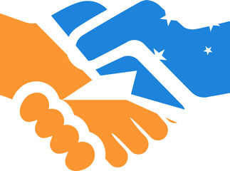Argentine Antarctica Flag on Handshake icon
