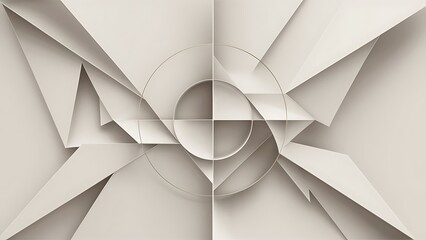 Geometric fusion - abstract harmony of triangles and circles in minimalist background design. Shapes and lines design for wallpaper, banner, background, landing page, wall art, invitation, prints