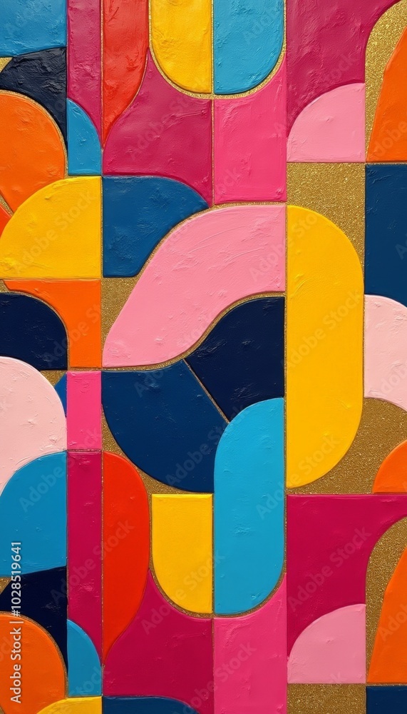 Aufkleber abstract composition with colorful overlapping circular shapes on white background representing unit