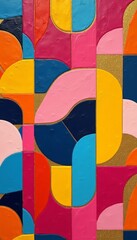 Abstract composition with colorful overlapping circular shapes on white background representing unity in diversity and harmonic color interactions in contemporary minimalist style