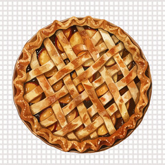 a pie with a lattice of apples on top