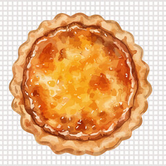 a pie with a crust on a white background