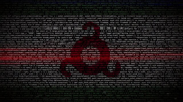 Binary code on flag of Ingushetia. Program source code or Hacker concept on Ingush flag. Ingushetia digital technology security, hacking or programming