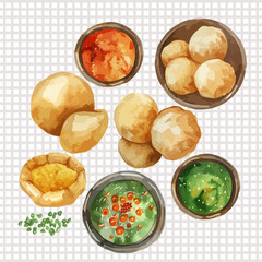 a table with bowls of food and a bowl of dip