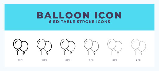 Balloon icon with different stroke. Vector illustration.