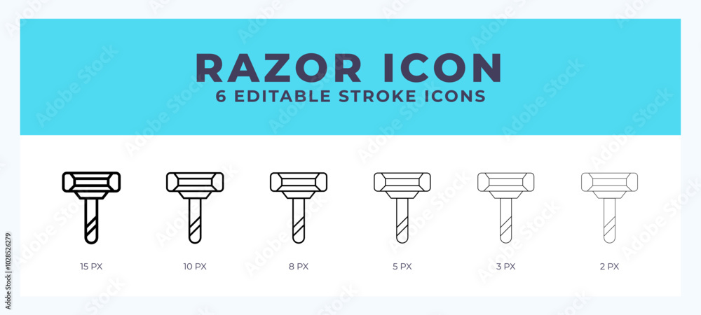 Poster razor vector icon for web and app. editable stroke vector illustration