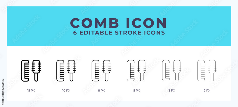 Poster Comb stroke icon for web. Mobile apps and ui.