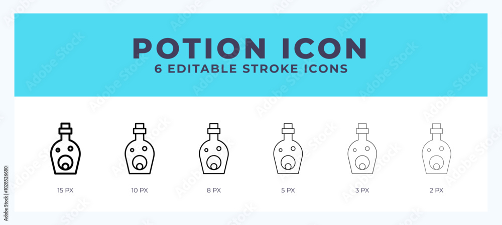 Poster potion icon vector for web. and mobile app. editable stroke outline icon.