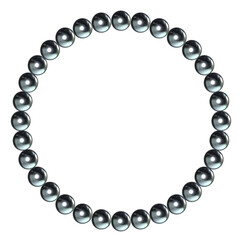 ブラックパールのネックレスの3Dイラスト