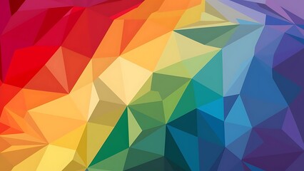Fototapeta premium Colorful rainbow polygon background or vector frame. Rainbow colors