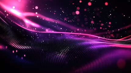 An elegant, dynamic purple black techno background on dark background