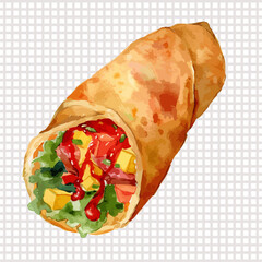 a burrito with lettuce