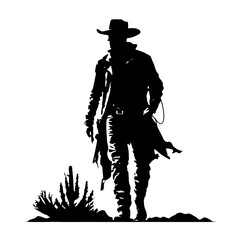 Cowboy Stylization – Celebrate the Spirit of the Wild West with This Captivating Design. Ideal for Apparel, Home Decor, or Branding, This Artwork Evokes Adventure and Nostalgia, Perfect for Any Cowboy