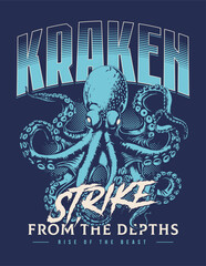 Grunge Vector Design With Octopus