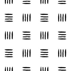 Aesthetic Contemporary printable seamless pattern with abstract line, dot, shape brush stroke in black and white colors. Boho background in minimalist style vector Illustration for wallpaper fabric