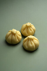 Chinese dumplings served on a tray. Traditional chinese cuisine