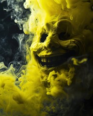 background with skull in smoke