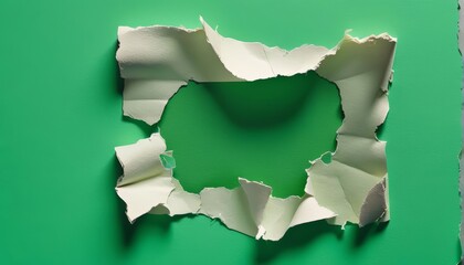 green torn paper