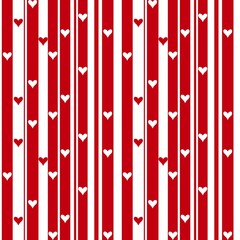 pattern with red and white stripes and hearts