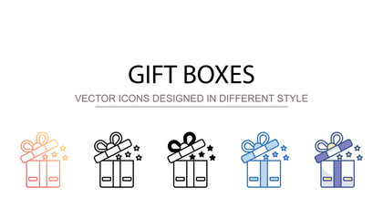 Gift Boxes icon design with white background stock illustration