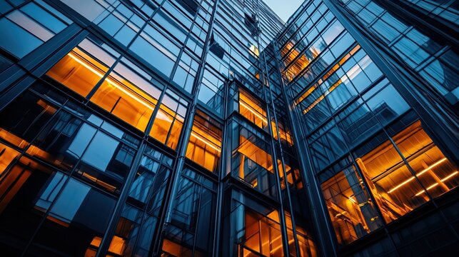 sleek exterior of modern office building row