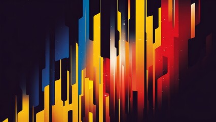 Abstract background with vertical multicolored geometric shapes like space. Vector illustration.