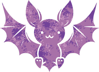 Retro bat cartoon illustration,halloween bat vector