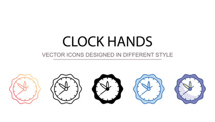 Clock Hands icon design with white background stock illustration