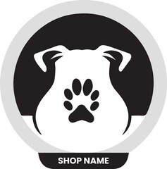 Modern pet care shop for food, company, clinic, care, paw, puppy. minimal and icon base logo design