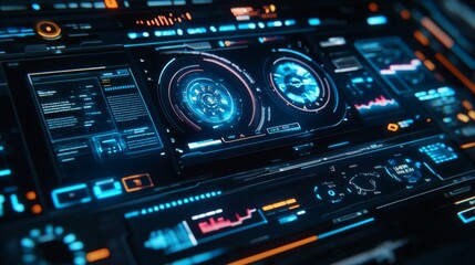 Obraz premium Tailwinds futuristic holographic interface with scifi design features