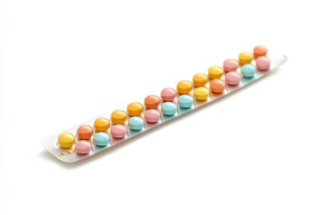 Contraceptive Pill: Colorful Pharmacy Strips for Birth control and Contraception with Prescription