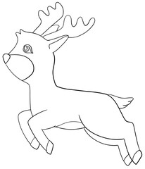 reindeer line drawing coloring page