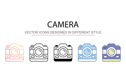 Camera icon design with white background stock illustration