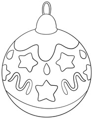 Christmas tree ball line drawing coloring page