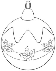 Christmas tree ball line drawing coloring page