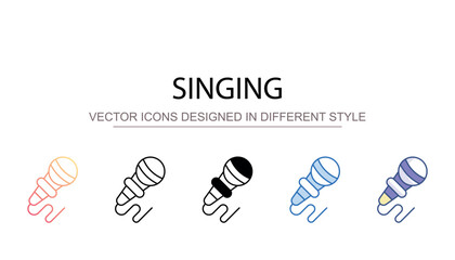 Singing icon design with white background stock illustration