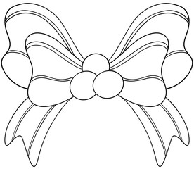 Christmas Bow Line Coloring Page