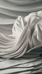 White Silk Fabric for Drapery Abstract Background