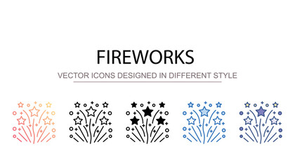 Fireworks icon design with white background stock illustration