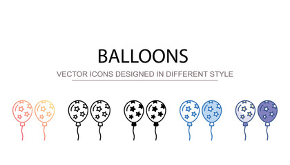 Balloons icon design with white background stock illustration
