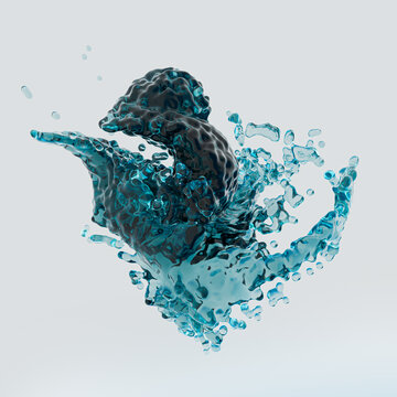 Dynamic 3D Water Splash Illustration