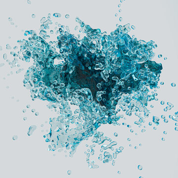Dynamic 3D water splash on a seamless background