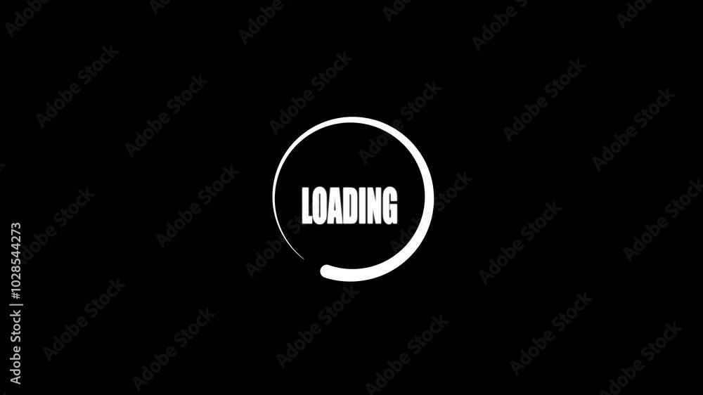 Poster white circle on a black isolated background animation of a loading spinning load wheel. waiting for 