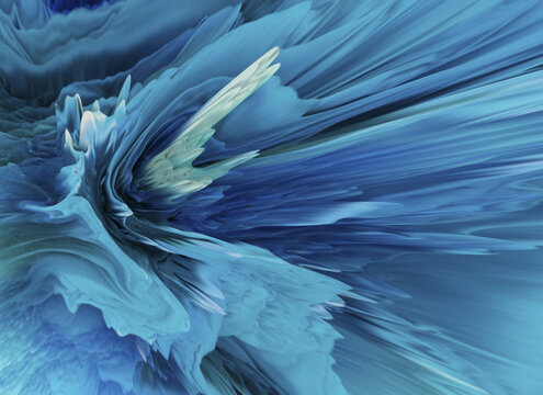 Abstract blue color burst digital illustration