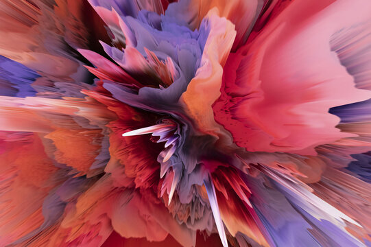 Explosive color bursts in dynamic digital illustration