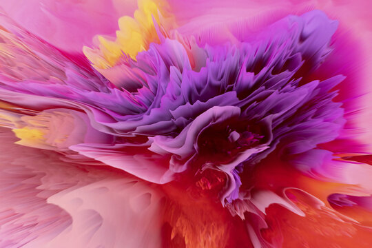 Vivid abstract color burst in floral illustration