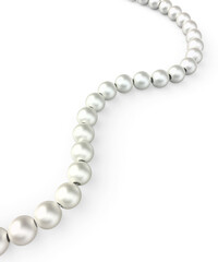 Close-up image of pearl necklace on transparent background
