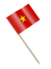 Toothpick with Vietnamese flag on transparent background