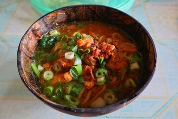 Mie ayam or bakmi ayam is a common Indonesian dish